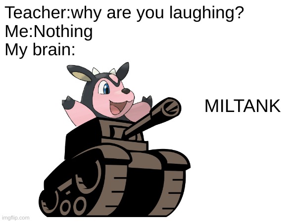 cursed Pokemon combos #1 | Teacher:why are you laughing?
Me:Nothing
My brain:; MILTANK | image tagged in pokemon fusion,newgrounds | made w/ Imgflip meme maker