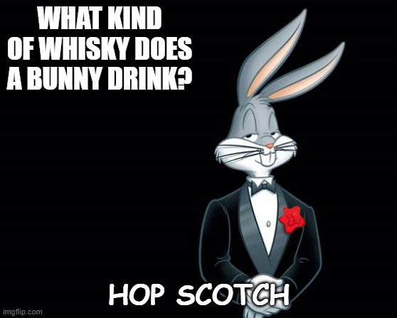 Daily Bad Dad Joke 12/15/2022 | WHAT KIND OF WHISKY DOES A BUNNY DRINK? HOP SCOTCH | image tagged in bugs bunny i wish | made w/ Imgflip meme maker