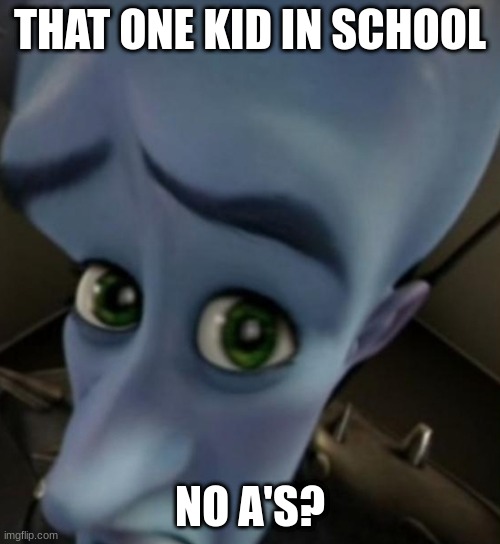 We all have this one kid | THAT ONE KID IN SCHOOL; NO A'S? | image tagged in megamind no bitches | made w/ Imgflip meme maker