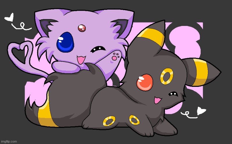 Baby Espeon and baby Umbreon | image tagged in baby eeveelutions,baby espeon,baby umbreon,pokemon,baby,cute | made w/ Imgflip meme maker