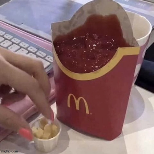 Ketchup with a side of fries | image tagged in ketchup with a side of fries | made w/ Imgflip meme maker