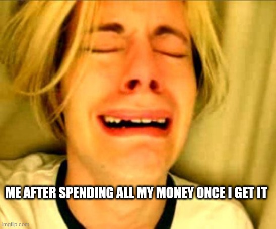 Leave Britney Alone | ME AFTER SPENDING ALL MY MONEY ONCE I GET IT | image tagged in leave britney alone | made w/ Imgflip meme maker