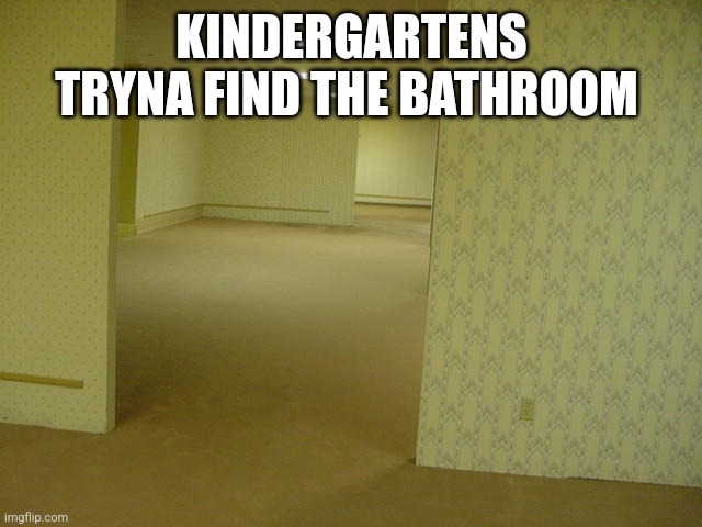 The Backrooms | KINDERGARTENS TRYNA FIND THE BATHROOM | image tagged in the backrooms | made w/ Imgflip meme maker