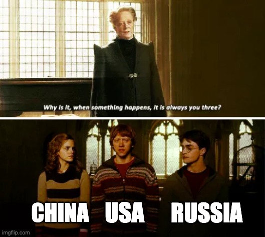 *Insert Amazing Title Here* | RUSSIA; CHINA; USA | image tagged in always you three | made w/ Imgflip meme maker