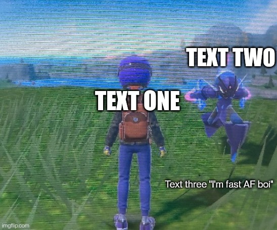 Ceruledge running | TEXT ONE TEXT TWO Text three "I'm fast AF boi" | image tagged in ceruledge running | made w/ Imgflip meme maker