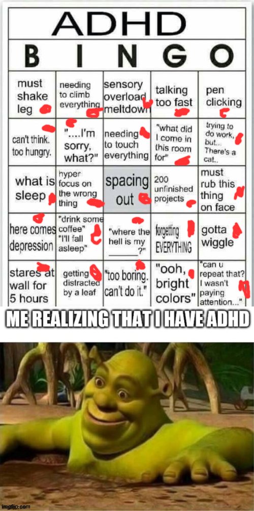 uh... guys? | image tagged in adhd bingo | made w/ Imgflip meme maker