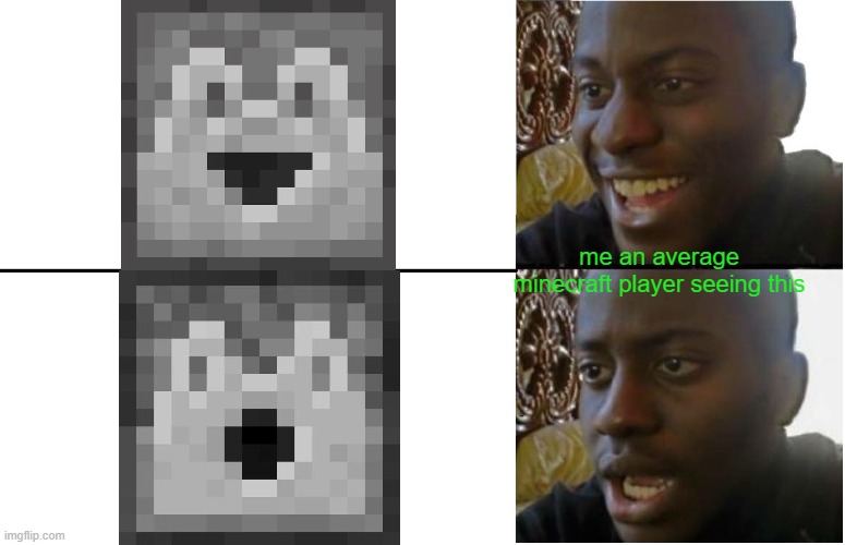 hehe..... oh | me an average minecraft player seeing this | image tagged in disappointed black guy | made w/ Imgflip meme maker