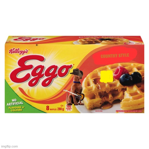 if scooby was on a box of waffles | COUNTRY STYLE | image tagged in the eggo waffle,scooby doo,dogs,fake,flavors | made w/ Imgflip meme maker