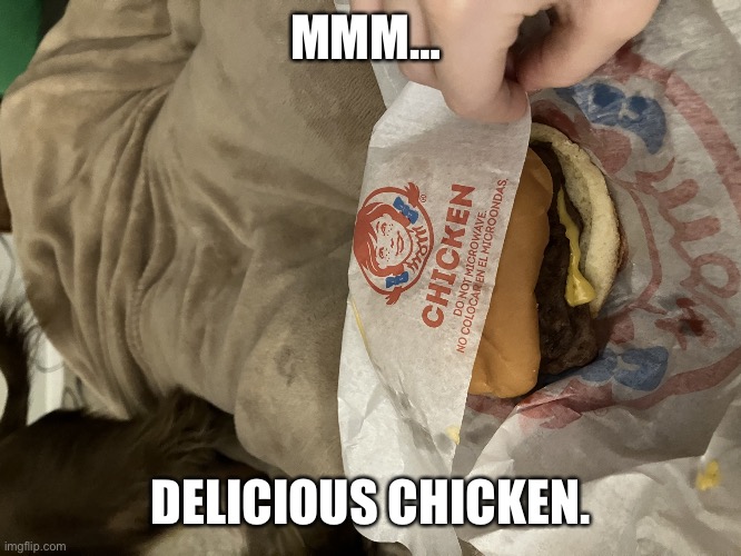 Ah yes, my chicken. | MMM…; DELICIOUS CHICKEN. | image tagged in ah yes my chicken | made w/ Imgflip meme maker