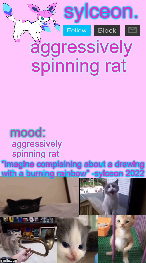 aggressively spinning rat; aggressively spinning rat | image tagged in sylceon temp 2 | made w/ Imgflip meme maker