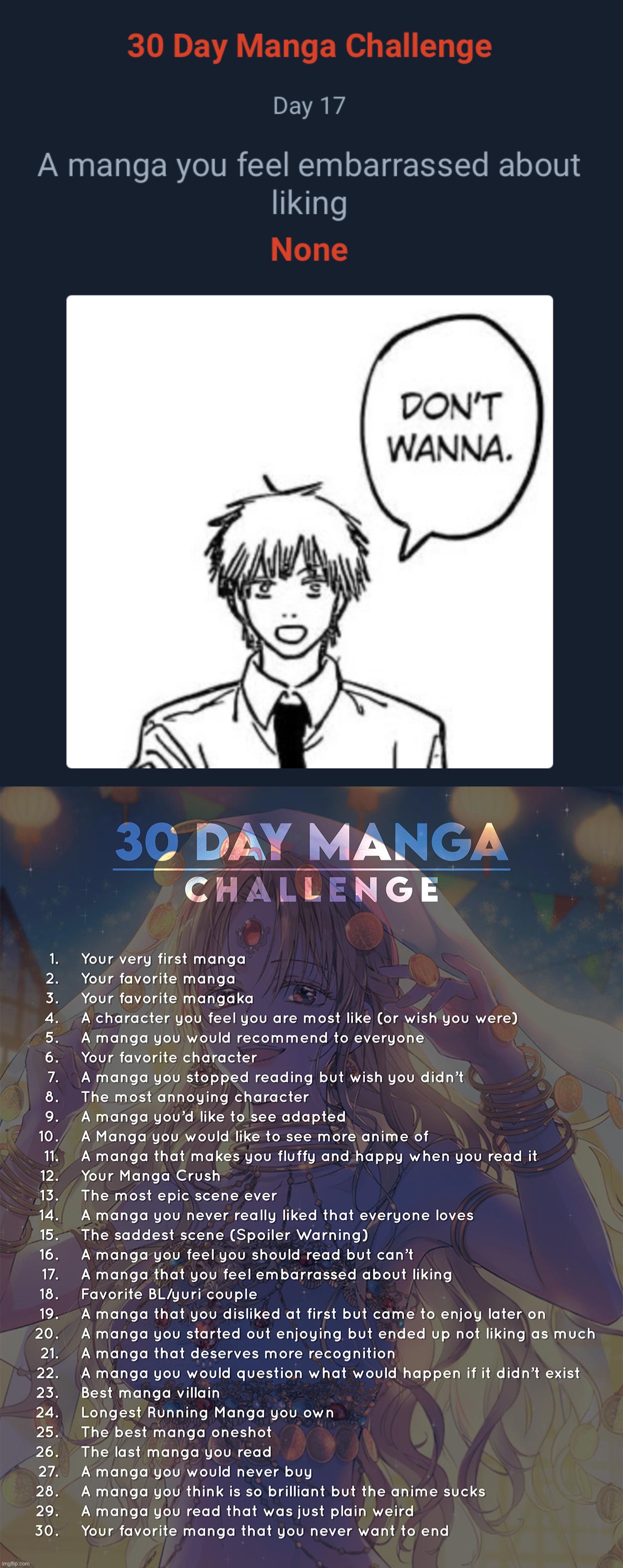 image tagged in 30 day manga challenge | made w/ Imgflip meme maker