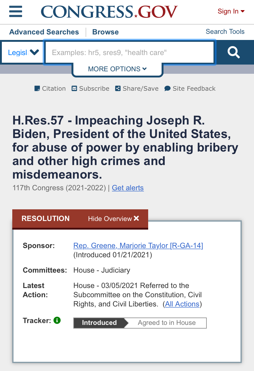 High Quality MTG bill impeaching Joe Biden Blank Meme Template