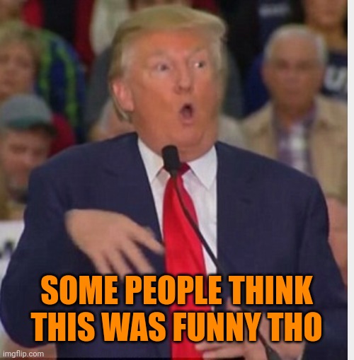 Donald Trump tho | SOME PEOPLE THINK THIS WAS FUNNY THO | image tagged in donald trump tho | made w/ Imgflip meme maker