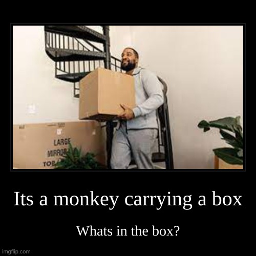 Search monkey carrying a box | image tagged in funny,demotivationals | made w/ Imgflip demotivational maker