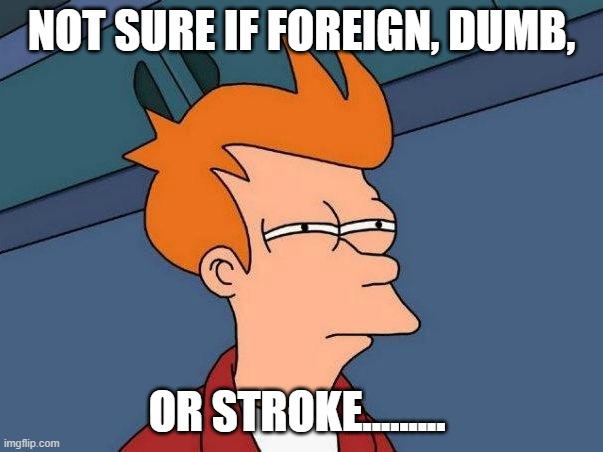 NOT SURE IF FOREIGN, DUMB, OR STROKE......... | image tagged in funny | made w/ Imgflip meme maker