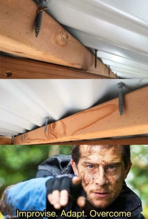 Well, at least another way to install the roof | image tagged in improvise adapt overcome,roof,installment,you had one job,memes,building | made w/ Imgflip meme maker