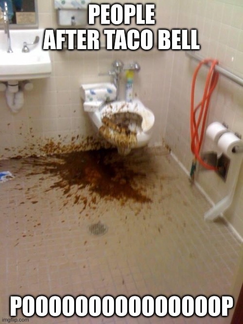 taco bell turd | PEOPLE AFTER TACO BELL; POOOOOOOOOOOOOOOP | image tagged in girls poop too | made w/ Imgflip meme maker