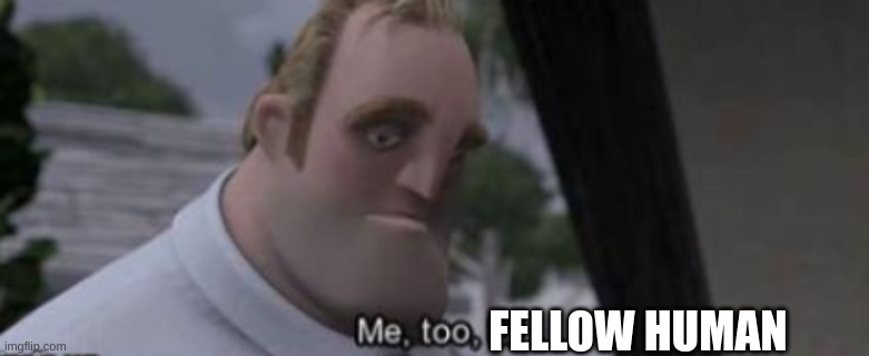 me too kid | FELLOW HUMAN | image tagged in me too kid | made w/ Imgflip meme maker