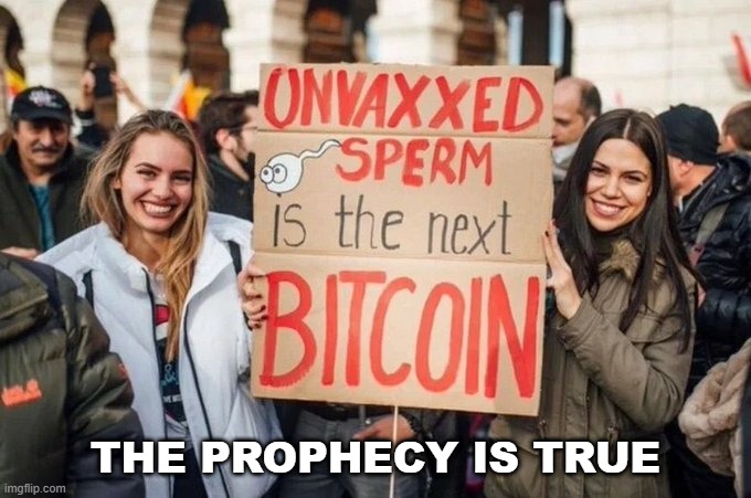 Unvaxxed is the Future of Mankind | THE PROPHECY IS TRUE | image tagged in vaccines,covid,sperm,women,future | made w/ Imgflip meme maker