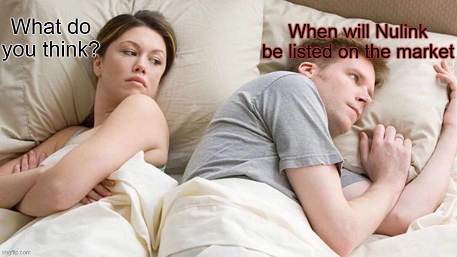 I Bet He's Thinking About Other Women Meme | What do you think? When will Nulink be listed on the market | image tagged in memes,i bet he's thinking about other women | made w/ Imgflip meme maker