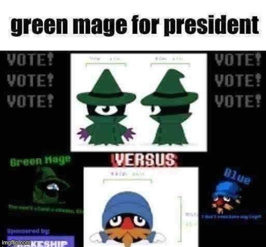 Green mage for president frfr | image tagged in balls | made w/ Imgflip meme maker