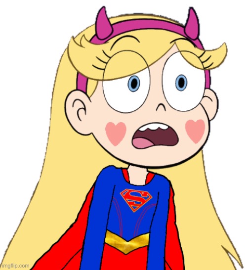 маdе тнis а соцрlе mоитнs аgо | image tagged in supergirl,fanart,star butterfly,star vs the forces of evil,memes,svtfoe | made w/ Imgflip meme maker