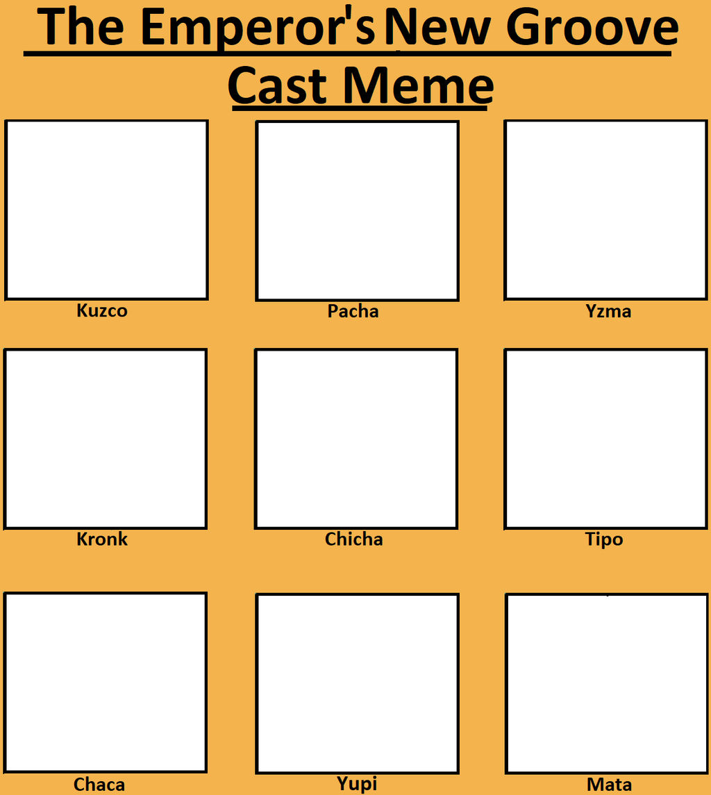 The Emperor's New Groove Cast Meme Blank Meme Template