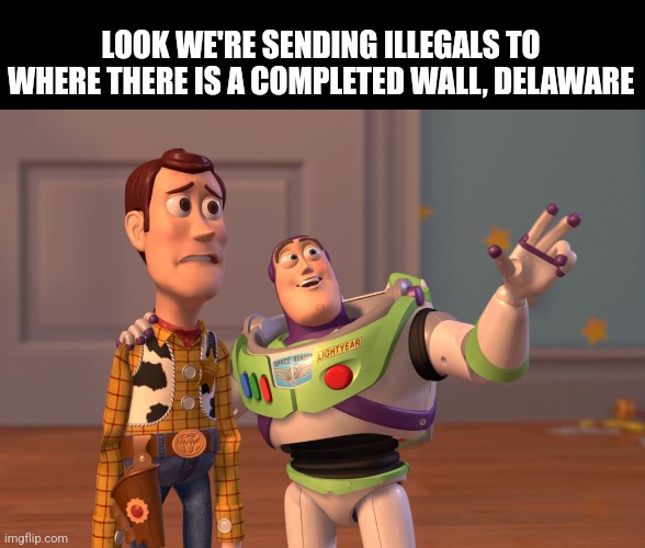 Delaware | LOOK WE'RE SENDING ILLEGALS TO WHERE THERE IS A COMPLETED WALL, DELAWARE | image tagged in memes,x x everywhere | made w/ Imgflip meme maker