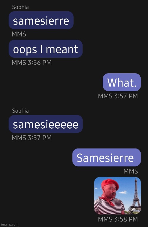 Samesierre | image tagged in texting,funny | made w/ Imgflip meme maker