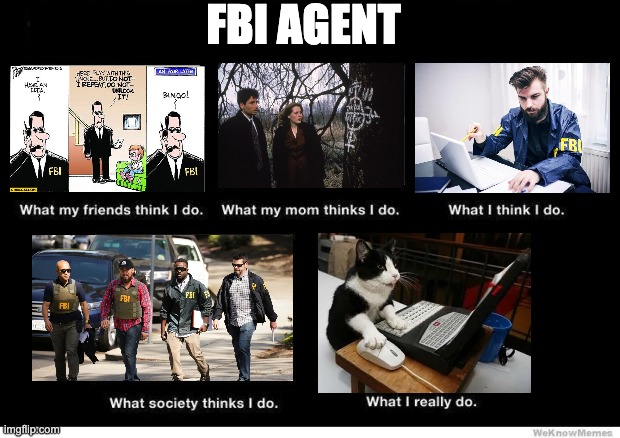 What people think I do | FBI AGENT | image tagged in what people think i do | made w/ Imgflip meme maker