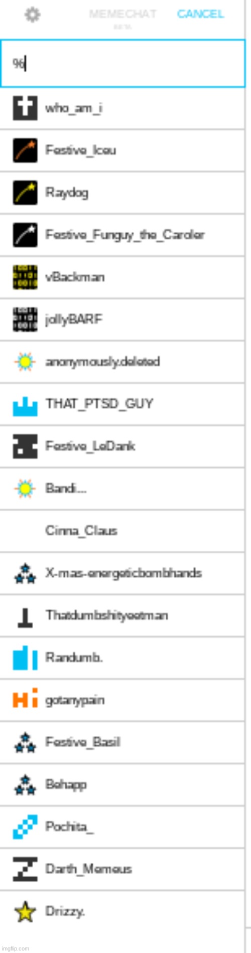 my % in Memechat (See? Not everyone hates me) | made w/ Imgflip meme maker