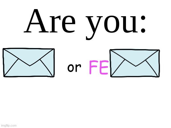 Mail or FeMail | Are you:; or; FE | made w/ Imgflip meme maker