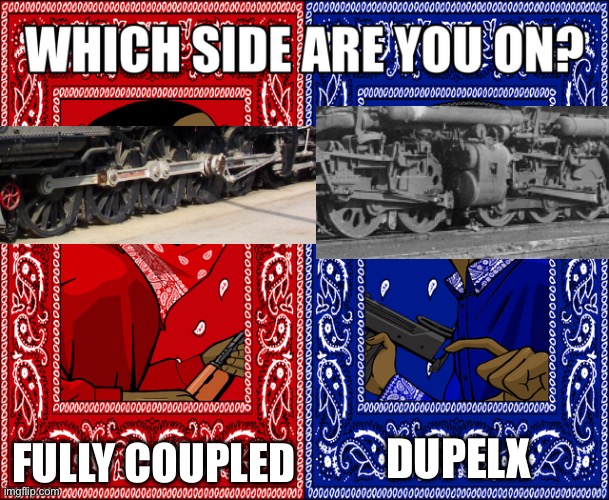 2 types of people | FULLY COUPLED; DUPELX | image tagged in which side are you on | made w/ Imgflip meme maker