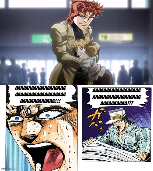 Jotaro had a bad dream | image tagged in jojo's bizarre adventure,anime memes | made w/ Imgflip meme maker