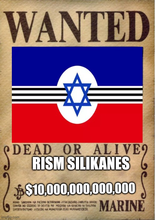 Wanted | RISM SILIKANES; $10,000,000,000,000 | image tagged in one piece wanted poster template | made w/ Imgflip meme maker