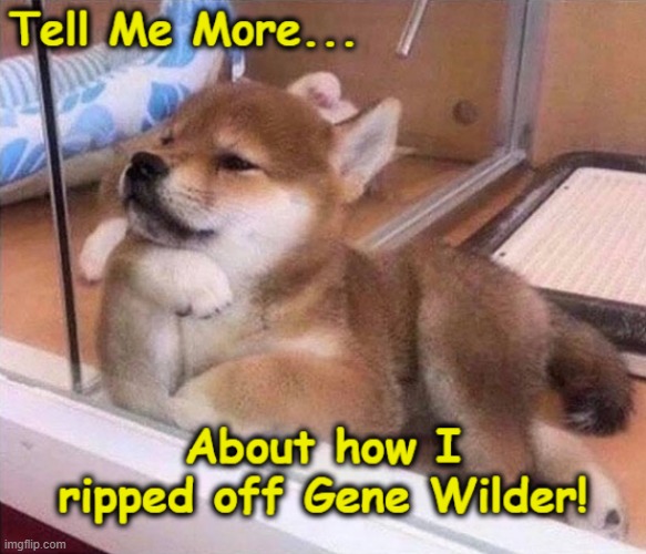 I ripped off Gene Wilder | image tagged in gene wilder ripoff | made w/ Imgflip meme maker