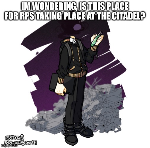 IM WONDERING, IS THIS PLACE FOR RPS TAKING PLACE AT THE CITADEL? | image tagged in gunslinger picrew | made w/ Imgflip meme maker