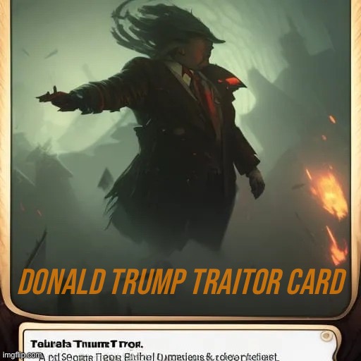 Donald Trump traitor card | DONALD TRUMP TRAITOR CARD | image tagged in donald trump traitor card | made w/ Imgflip meme maker