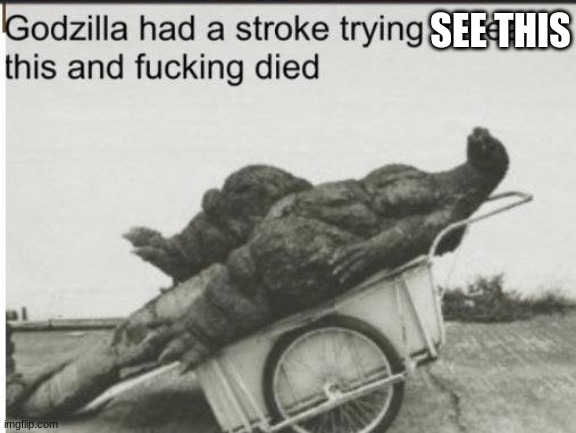 Godzilla | SEE THIS | image tagged in godzilla | made w/ Imgflip meme maker