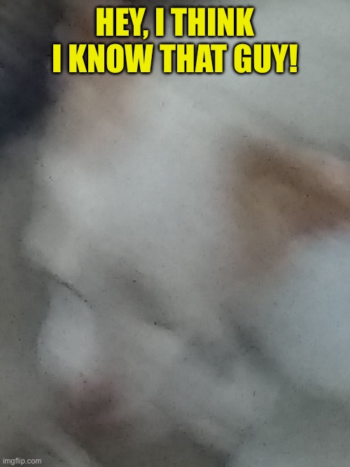 Blurry Rage Doggo | HEY, I THINK I KNOW THAT GUY! | image tagged in blurry rage doggo | made w/ Imgflip meme maker