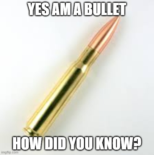 YES AM A BULLET HOW DID YOU KNOW? | made w/ Imgflip meme maker