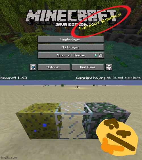 Im so thankfull for the 1.14 texture update... (Mod note: old textures) | image tagged in minecraft,funny,memes | made w/ Imgflip meme maker