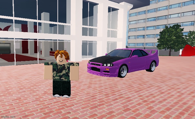 Nissan Skyline GT-R R34 moment | image tagged in midnight racing tokyo,roblox,nissan skyline r34 | made w/ Imgflip meme maker