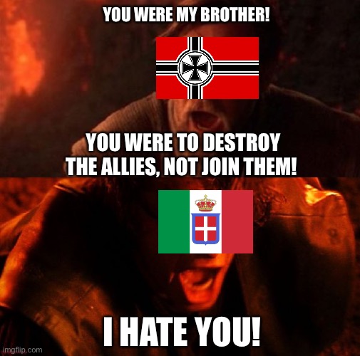 democracy do be looking sexy tho | YOU WERE MY BROTHER! YOU WERE TO DESTROY THE ALLIES, NOT JOIN THEM! I HATE YOU! | image tagged in anakin and obi wan | made w/ Imgflip meme maker
