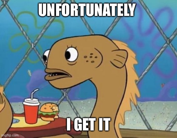 Sadly I Am Only An Eel Meme | UNFORTUNATELY I GET IT | image tagged in memes,sadly i am only an eel | made w/ Imgflip meme maker