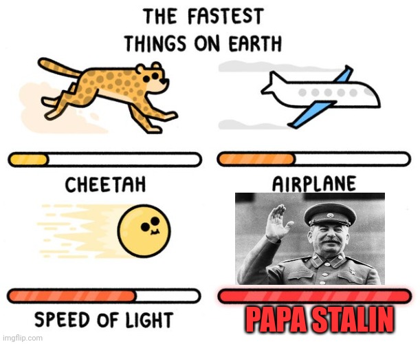 yes papa Stalin and fast | PAPA STALIN | image tagged in fastest thing possible,stalin,fast,run,gulag,russia | made w/ Imgflip meme maker