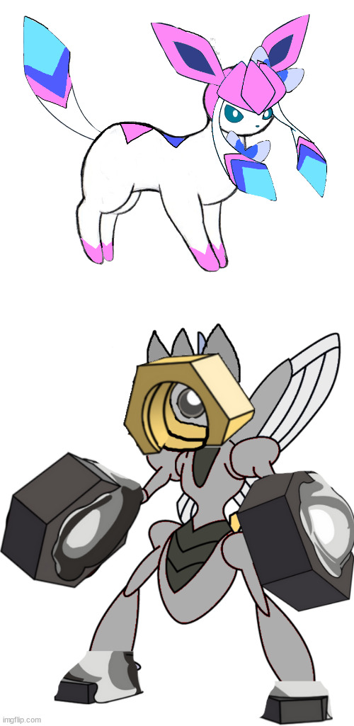 image tagged in sylceon unsprited,melmezor unsprited | made w/ Imgflip meme maker