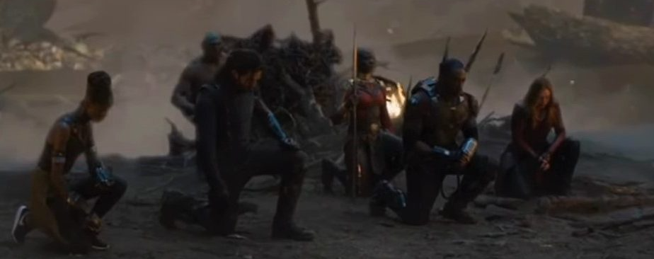 Avengers kneeling Blank Meme Template