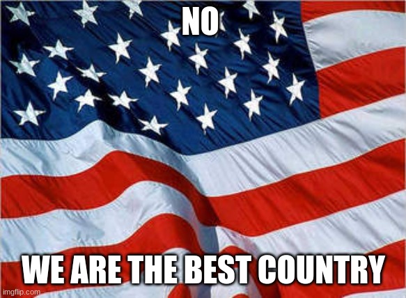 USA Flag | NO WE ARE THE BEST COUNTRY | image tagged in usa flag | made w/ Imgflip meme maker