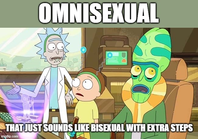 " ?" That just sounds like " " with extra steps! | OMNISEXUAL; THAT JUST SOUNDS LIKE BISEXUAL WITH EXTRA STEPS | image tagged in that just sounds like with extra steps | made w/ Imgflip meme maker